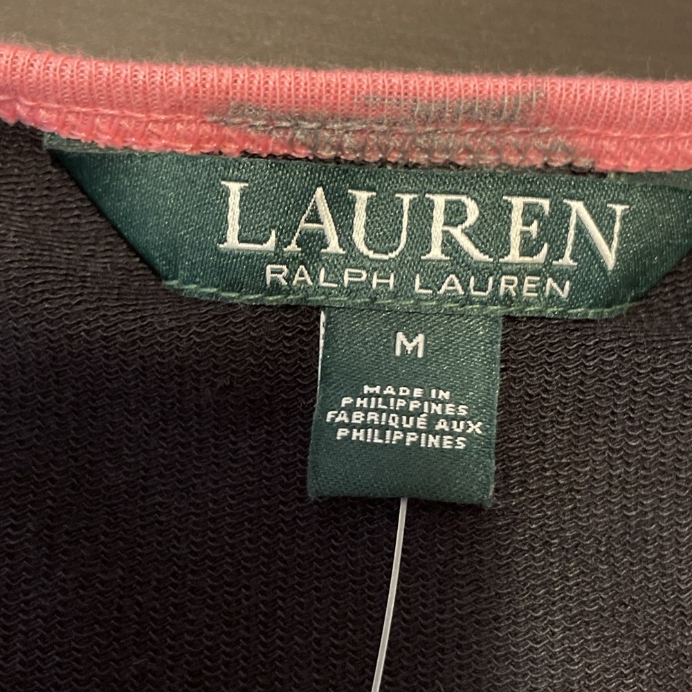 Lauren Ralph Lauren Women's M Red Solid Knit Crew Neck Logo Long Sleeve‎ T-Shirt - Picture 8 of 10